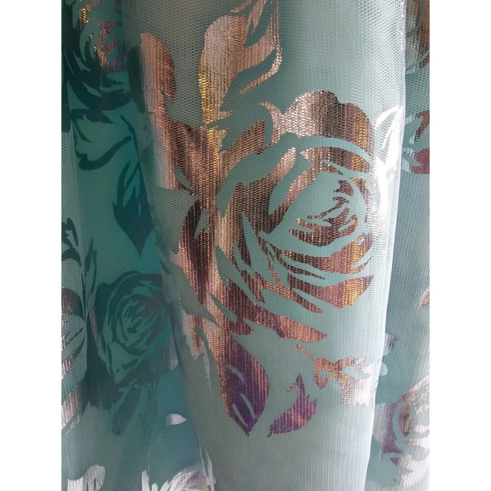 The Children's Place Silver Sparkles Flower Green Dress - Girls Size 14